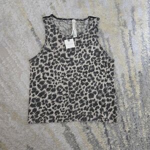 NWT Anthropologie Seamless Leopard Print Sleeveless Top